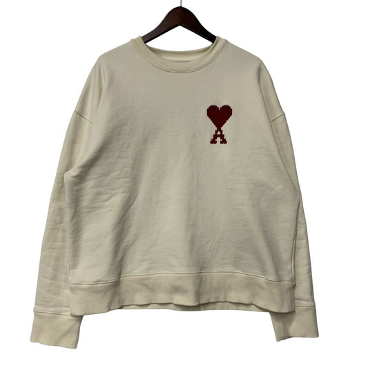 【中古品】【メンズ】 ami alexandre mattiussi アミアレクサンドレマチウシ USW778.747 NATURAL COTTON AMI DE COEUR SWEATSHIRT スウェット トレーナー 141-260313-ya-12-izu サイズ：L カラー：アイボリー 万代Net店