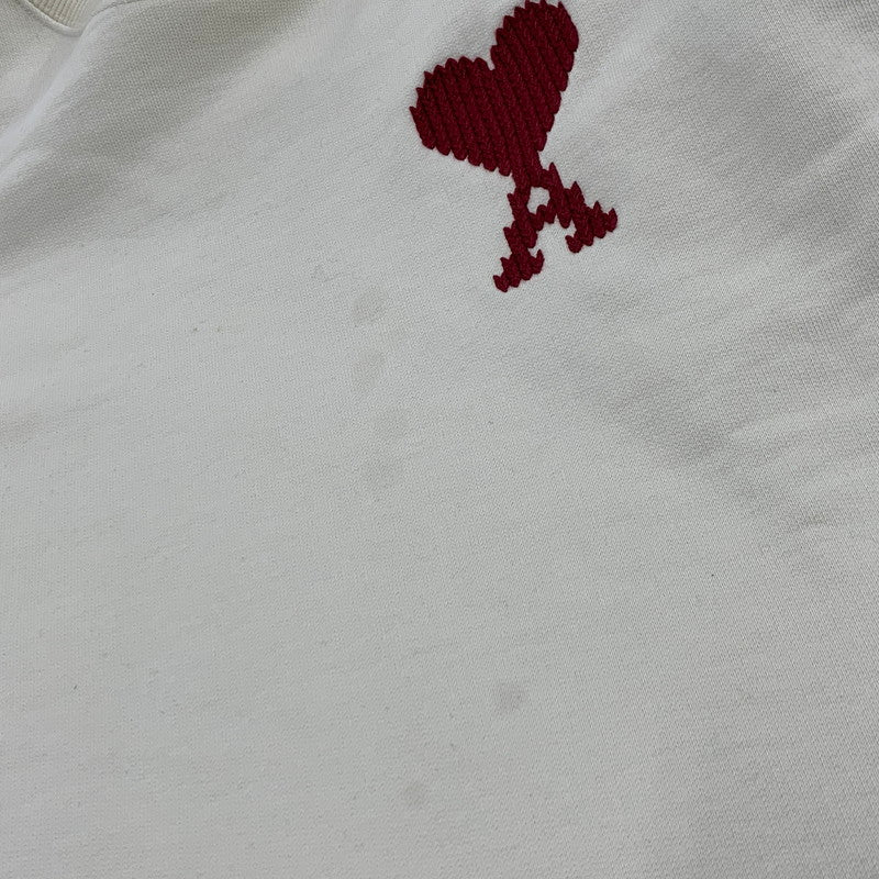 【中古品】【メンズ】 ami alexandre mattiussi アミアレクサンドレマチウシ USW778.747 NATURAL COTTON AMI DE COEUR SWEATSHIRT スウェット トレーナー 141-260313-ya-12-izu サイズ：L カラー：アイボリー 万代Net店