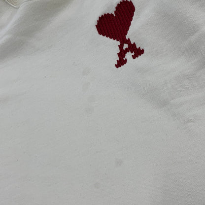 【中古品】【メンズ】 ami alexandre mattiussi アミアレクサンドレマチウシ USW778.747 NATURAL COTTON AMI DE COEUR SWEATSHIRT スウェット トレーナー 141-260313-ya-12-izu サイズ：L カラー：アイボリー 万代Net店