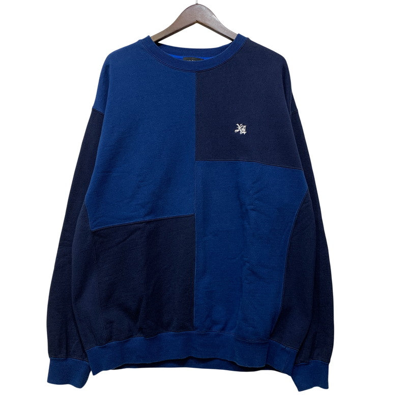 【中古品】【メンズ】 XLARGE エクストララージ 101231012001 PANELED CREWNECK SWEAT パネルド クルーネック スウェット トップス 長袖 142-260730-cs-26-izu サイズ：XL カラー：ブルー 万代Net店