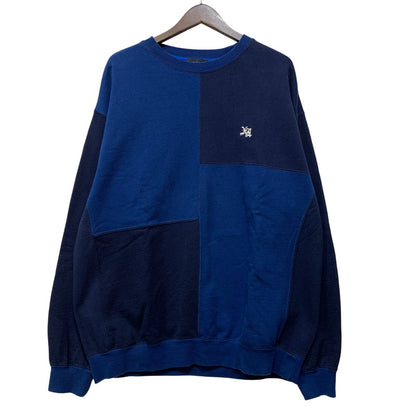 【中古品】【メンズ】 XLARGE エクストララージ 101231012001 PANELED CREWNECK SWEAT パネルド クルーネック スウェット トップス 長袖 142-260730-cs-26-izu サイズ：XL カラー：ブルー 万代Net店