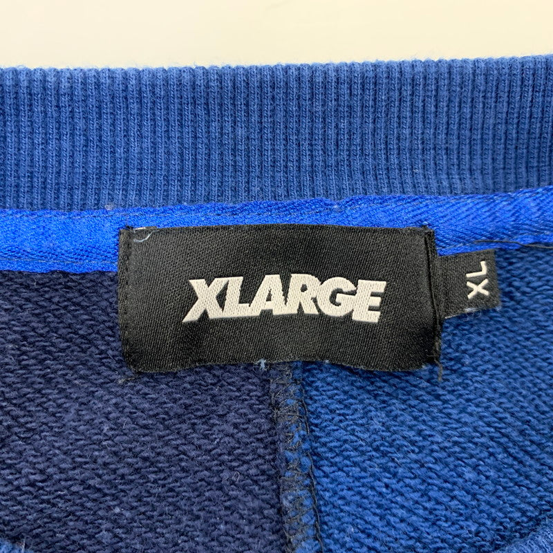 【中古品】【メンズ】 XLARGE エクストララージ 101231012001 PANELED CREWNECK SWEAT パネルド クルーネック スウェット トップス 長袖 142-260730-cs-26-izu サイズ：XL カラー：ブルー 万代Net店