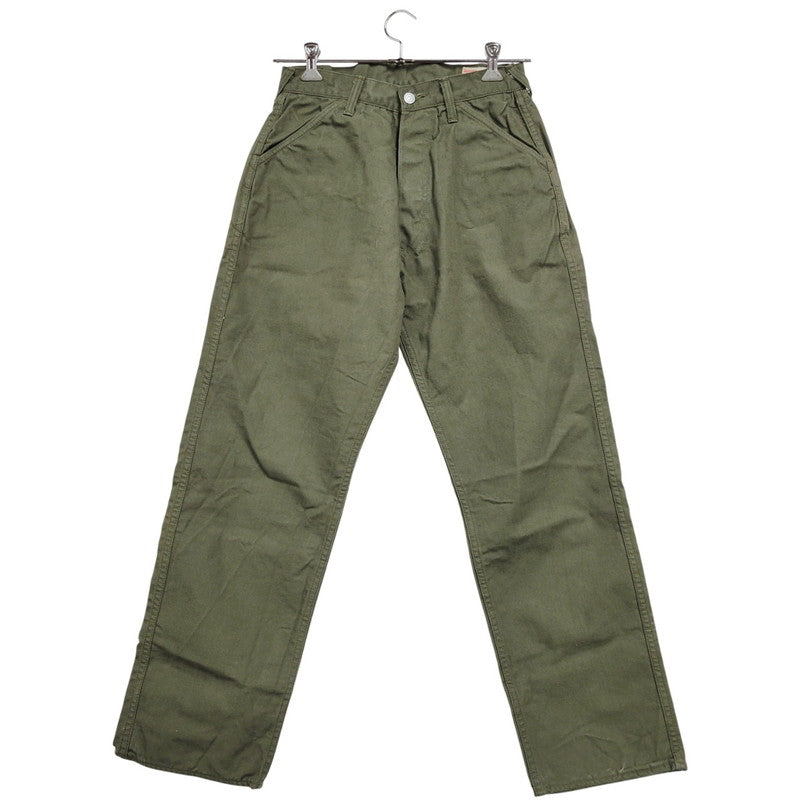 【中古品】【メンズ】 EVISU エヴィス PRINT BUTTON FLY WORK PANTS プリント ボタンフライ ワークパンツ カモメ ボトムス 156-260314-as-11-izu サイズ：32 カラー：カーキ 万代Net店