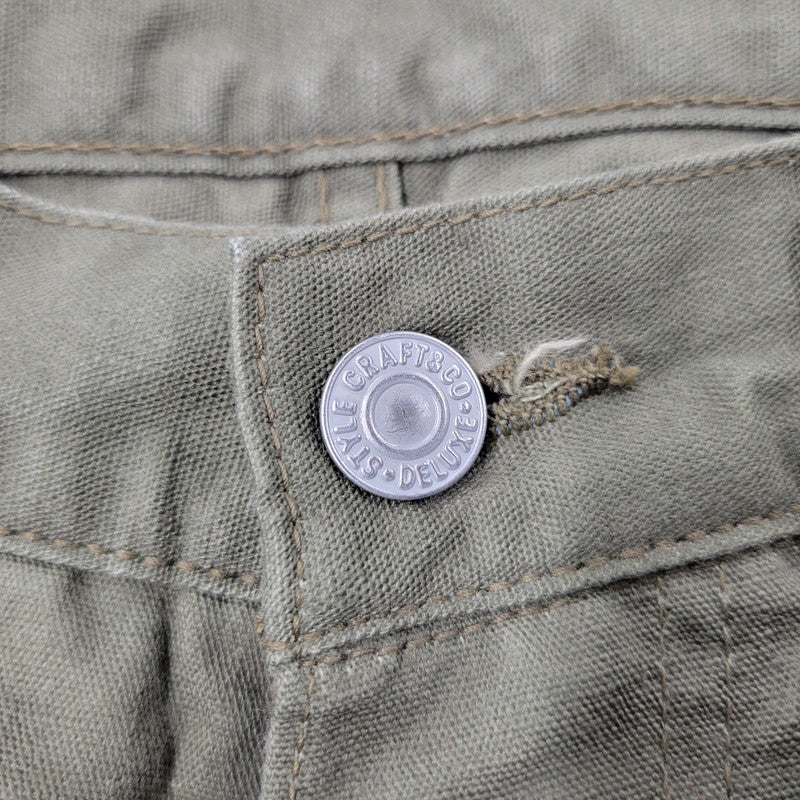 【中古品】【メンズ】 EVISU エヴィス PRINT BUTTON FLY WORK PANTS プリント ボタンフライ ワークパンツ カモメ ボトムス 156-260314-as-11-izu サイズ：32 カラー：カーキ 万代Net店