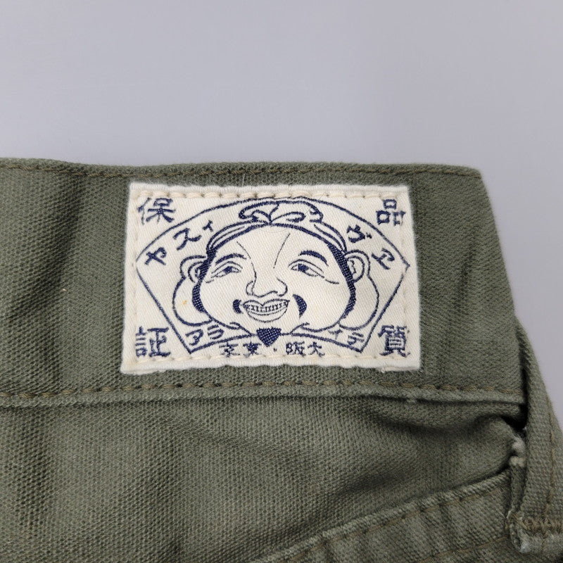 【中古品】【メンズ】 EVISU エヴィス PRINT BUTTON FLY WORK PANTS プリント ボタンフライ ワークパンツ カモメ ボトムス 156-260314-as-11-izu サイズ：32 カラー：カーキ 万代Net店