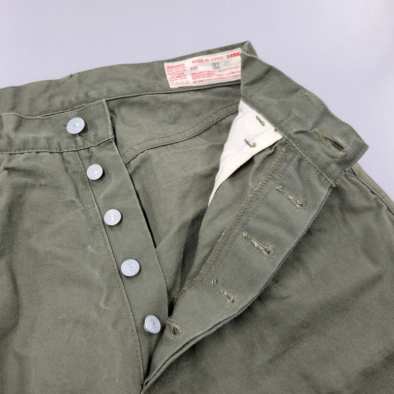 【中古品】【メンズ】 EVISU エヴィス PRINT BUTTON FLY WORK PANTS プリント ボタンフライ ワークパンツ カモメ ボトムス 156-260314-as-11-izu サイズ：32 カラー：カーキ 万代Net店