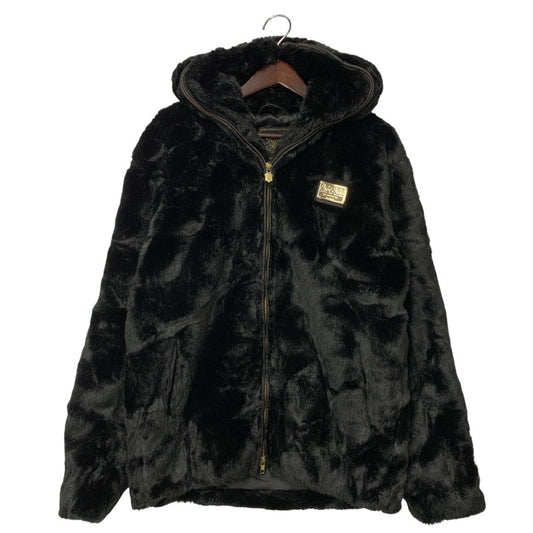 【中古品】【メンズ】 KARL KANI カールカナイ 33K1619 ACRYLIC FUR FULL ZIP JACKET アクリルファー フルジップ ジャケット アウター 142-260314-kh-08-izu サイズ：L カラー：ブラック 万代Net店