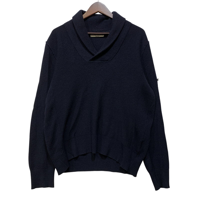 【現状渡し品】【メンズ】 STONE ISLAND ストーンアイランド 5315546C6 164 SHAWL COLLAR KNIT SWEATER ショールカラー ニット セーター トップス 141-260715-kh-08-izu サイズ：M カラー：ネイビー 万代Net店