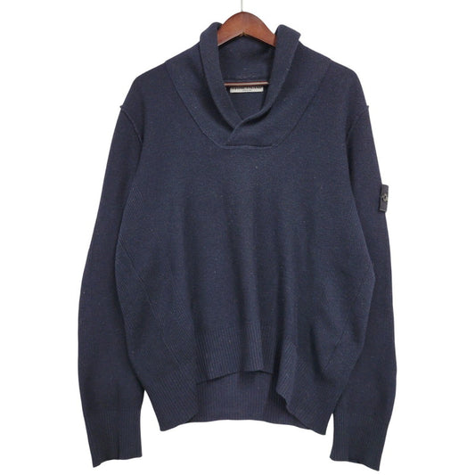 【現状渡し品】【メンズ】 SHAWL COLLAR KNIT SWEATER 5315546C6/164 ショールカラー ニットセーター 長袖 141-260314-as-10-izu サイズ：M カラー：ネイビー 万代Net店