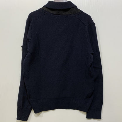 【現状渡し品】【メンズ】 STONE ISLAND ストーンアイランド 5315546C6 164 SHAWL COLLAR KNIT SWEATER ショールカラー ニット セーター トップス 141-260715-kh-08-izu サイズ：M カラー：ネイビー 万代Net店