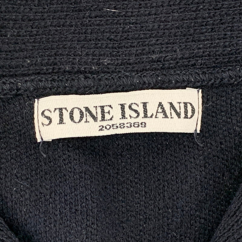 【現状渡し品】【メンズ】 STONE ISLAND ストーンアイランド 5315546C6 164 SHAWL COLLAR KNIT SWEATER ショールカラー ニット セーター トップス 141-260715-kh-08-izu サイズ：M カラー：ネイビー 万代Net店