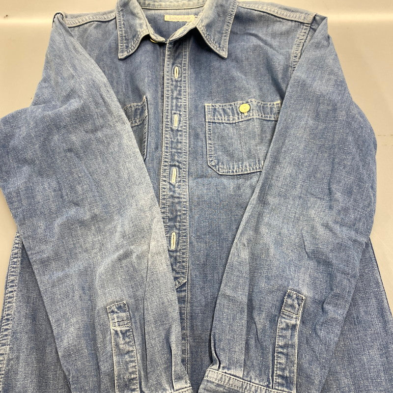 【中古品】【メンズ】 GOTTA ROLL ガッタ ロール THE FLAT HEAD ザ フラッド ヘッド チンスト付き DENIM WORK SHIRT デニム ワーク シャツ トップス 長袖 145-260317-cs-10-izu サイズ：38 カラー：インディゴ 万代Net店