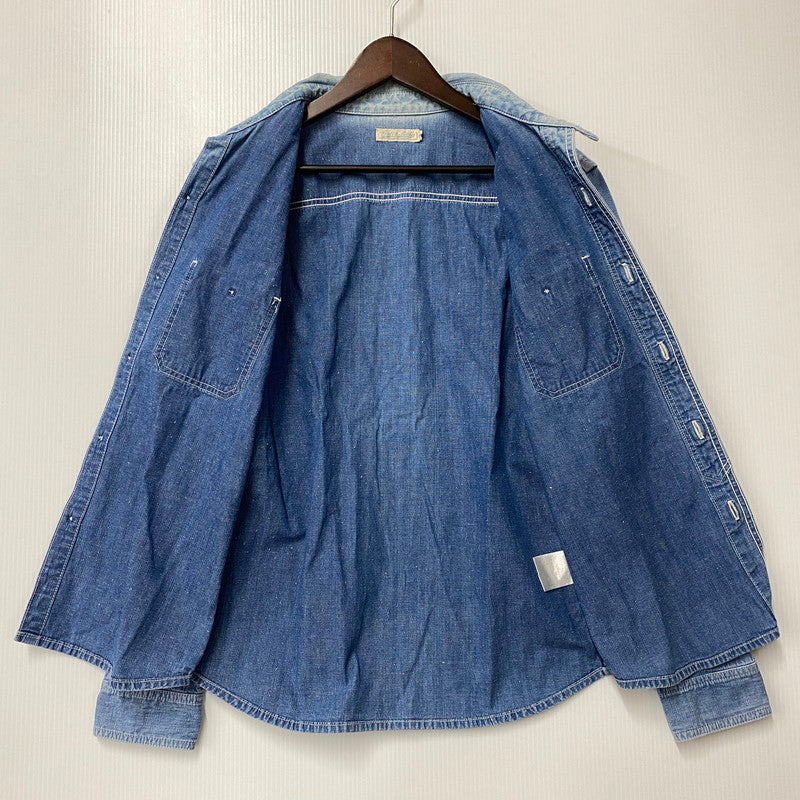 【中古品】【メンズ】 GOTTA ROLL ガッタ ロール THE FLAT HEAD ザ フラッド ヘッド チンスト付き DENIM WORK SHIRT デニム ワーク シャツ トップス 長袖 145-260317-cs-10-izu サイズ：38 カラー：インディゴ 万代Net店