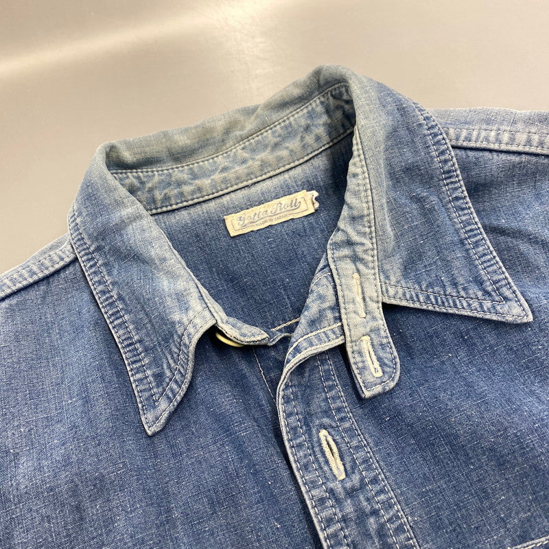 【中古品】【メンズ】 GOTTA ROLL ガッタ ロール THE FLAT HEAD ザ フラッド ヘッド チンスト付き DENIM WORK SHIRT デニム ワーク シャツ トップス 長袖 145-260317-cs-10-izu サイズ：38 カラー：インディゴ 万代Net店