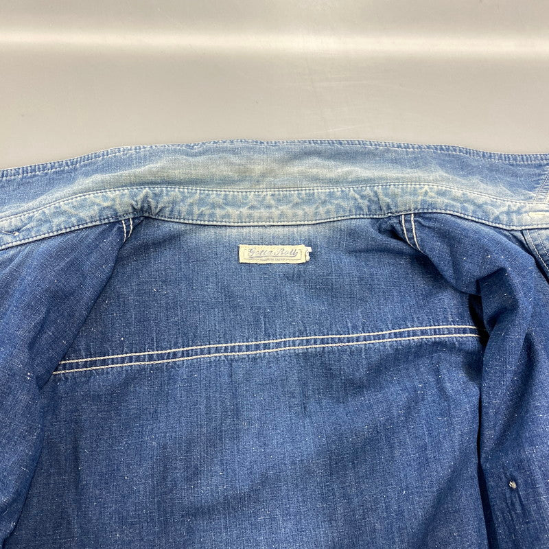 【中古品】【メンズ】 GOTTA ROLL ガッタ ロール THE FLAT HEAD ザ フラッド ヘッド チンスト付き DENIM WORK SHIRT デニム ワーク シャツ トップス 長袖 145-260317-cs-10-izu サイズ：38 カラー：インディゴ 万代Net店