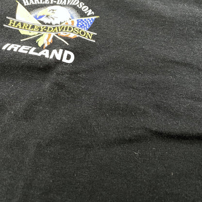【中古品】【メンズ】 USA製"IRELAND EAGLE"PRINT S S TEE アイルランド イーグル プリント Tシャツ 半袖 トップス 146-260319-yn-08-izu サイズ：L カラー：ブラック 万代Net店