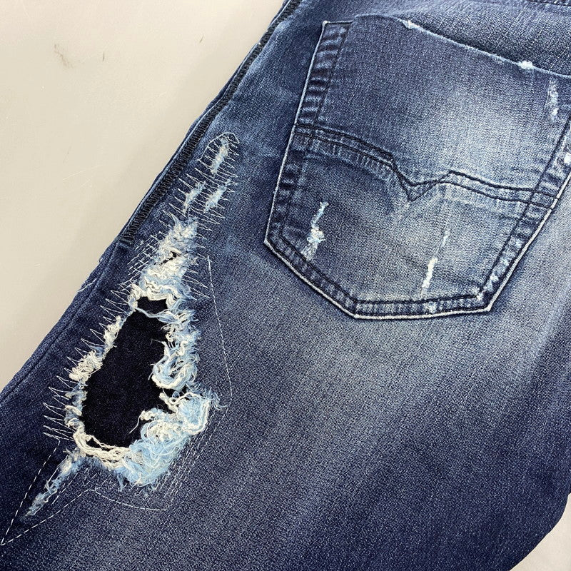 【現状渡し品】【メンズ】 069CU KROOLEY-CB DAMAGE JOGG JEANS ダメージ ジョグ ジーンズ ボトムス 152-260319-yn-04-izu サイズ：28 カラー：インディゴ 万代Net店