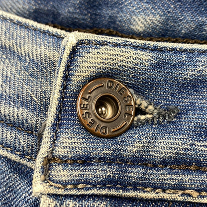 【中古品】【メンズ】 BUTTON FLY DAMAGE FLARE DENIM PANTS ボタン フライ ダメージ フレア デニム パンツ ボトムス 152-260319-yn-03-izu サイズ：31 カラー：インディゴ 万代Net店