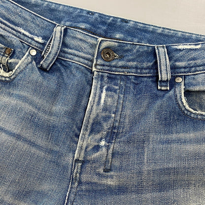 【中古品】【メンズ】 BUTTON FLY DAMAGE FLARE DENIM PANTS ボタン フライ ダメージ フレア デニム パンツ ボトムス 152-260319-yn-03-izu サイズ：31 カラー：インディゴ 万代Net店