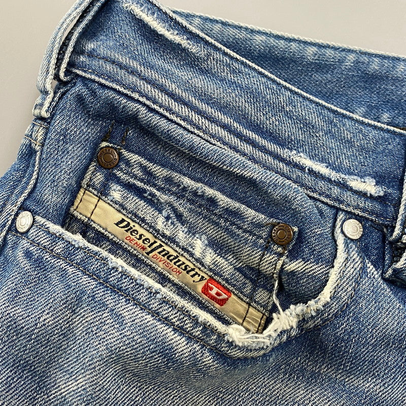 【中古品】【メンズ】 BUTTON FLY DAMAGE FLARE DENIM PANTS ボタン フライ ダメージ フレア デニム パンツ ボトムス 152-260319-yn-03-izu サイズ：31 カラー：インディゴ 万代Net店