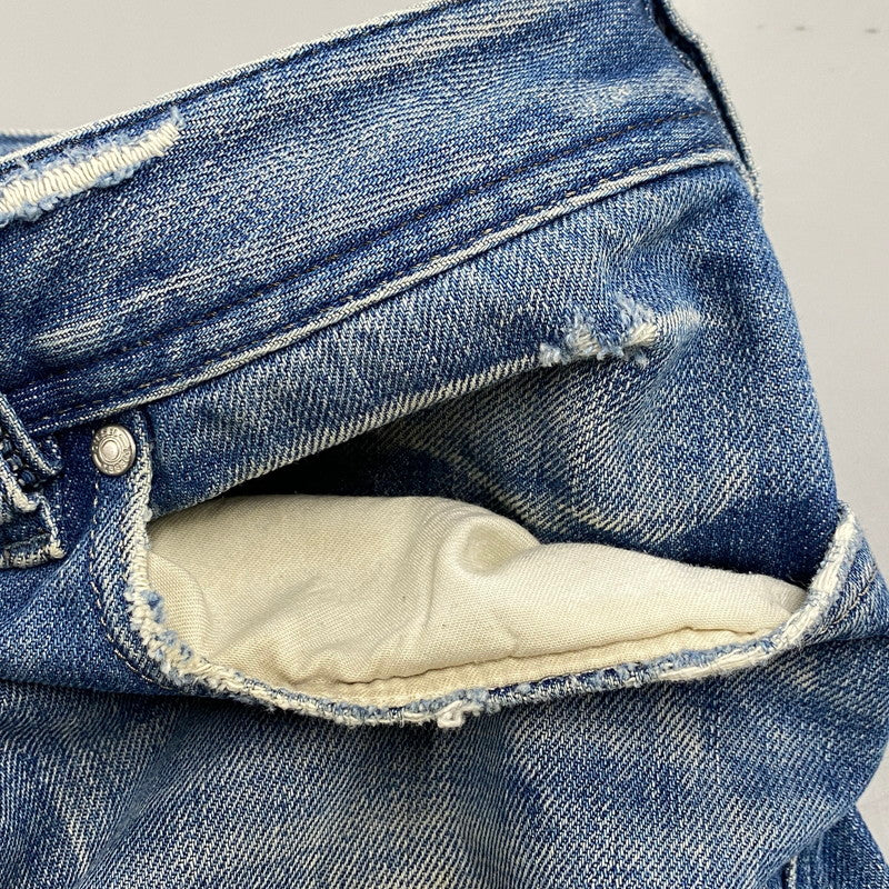 【中古品】【メンズ】 BUTTON FLY DAMAGE FLARE DENIM PANTS ボタン フライ ダメージ フレア デニム パンツ ボトムス 152-260319-yn-03-izu サイズ：31 カラー：インディゴ 万代Net店