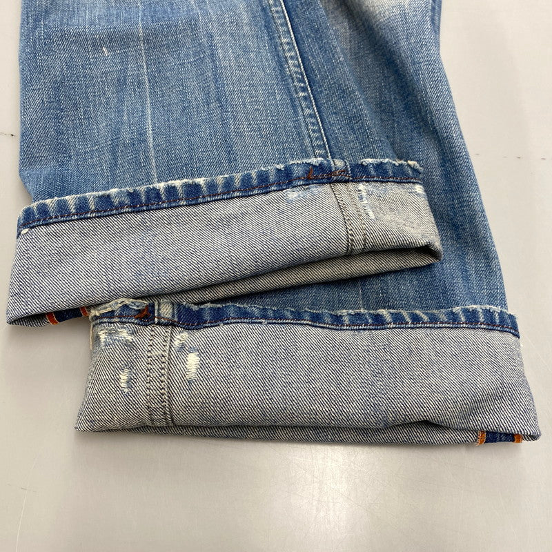 【中古品】【メンズ】 BUTTON FLY DAMAGE FLARE DENIM PANTS ボタン フライ ダメージ フレア デニム パンツ ボトムス 152-260319-yn-03-izu サイズ：31 カラー：インディゴ 万代Net店
