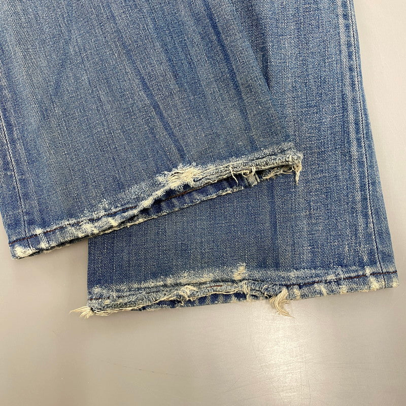 【中古品】【メンズ】 BUTTON FLY DAMAGE FLARE DENIM PANTS ボタン フライ ダメージ フレア デニム パンツ ボトムス 152-260319-yn-03-izu サイズ：31 カラー：インディゴ 万代Net店