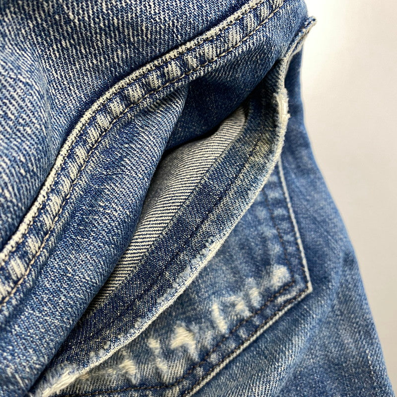 【中古品】【メンズ】 BUTTON FLY DAMAGE FLARE DENIM PANTS ボタン フライ ダメージ フレア デニム パンツ ボトムス 152-260319-yn-03-izu サイズ：31 カラー：インディゴ 万代Net店