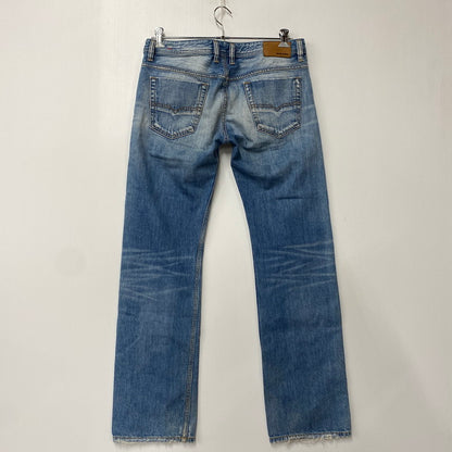 【中古品】【メンズ】 WASH 008A2 BUTTON FLY DAMAGE VIKER PANTS ボタン フライ ダメージ バイカー パンツ ボトムス 152-260319-yn-06-izu サイズ：32×32 カラー：インディゴ 万代Net店