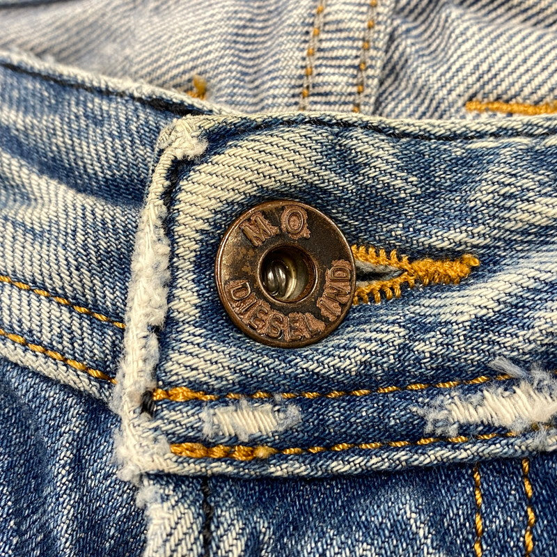 【中古品】【メンズ】 WASH 008A2 BUTTON FLY DAMAGE VIKER PANTS ボタン フライ ダメージ バイカー パンツ ボトムス 152-260319-yn-06-izu サイズ：32×32 カラー：インディゴ 万代Net店