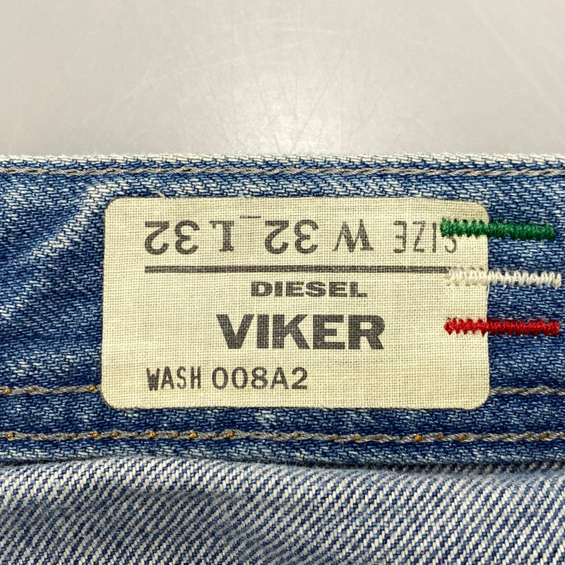【中古品】【メンズ】 WASH 008A2 BUTTON FLY DAMAGE VIKER PANTS ボタン フライ ダメージ バイカー パンツ ボトムス 152-260319-yn-06-izu サイズ：32×32 カラー：インディゴ 万代Net店