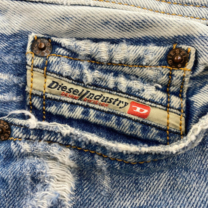 【中古品】【メンズ】 WASH 008A2 BUTTON FLY DAMAGE VIKER PANTS ボタン フライ ダメージ バイカー パンツ ボトムス 152-260319-yn-06-izu サイズ：32×32 カラー：インディゴ 万代Net店