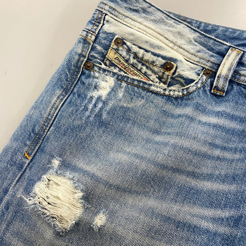 【中古品】【メンズ】 WASH 008A2 BUTTON FLY DAMAGE VIKER PANTS ボタン フライ ダメージ バイカー パンツ ボトムス 152-260319-yn-06-izu サイズ：32×32 カラー：インディゴ 万代Net店