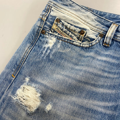 【中古品】【メンズ】 WASH 008A2 BUTTON FLY DAMAGE VIKER PANTS ボタン フライ ダメージ バイカー パンツ ボトムス 152-260319-yn-06-izu サイズ：32×32 カラー：インディゴ 万代Net店