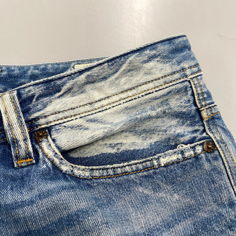 【中古品】【メンズ】 WASH 008A2 BUTTON FLY DAMAGE VIKER PANTS ボタン フライ ダメージ バイカー パンツ ボトムス 152-260319-yn-06-izu サイズ：32×32 カラー：インディゴ 万代Net店