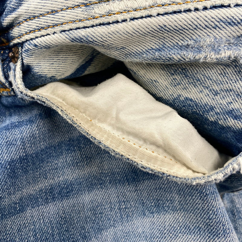 【中古品】【メンズ】 WASH 008A2 BUTTON FLY DAMAGE VIKER PANTS ボタン フライ ダメージ バイカー パンツ ボトムス 152-260319-yn-06-izu サイズ：32×32 カラー：インディゴ 万代Net店