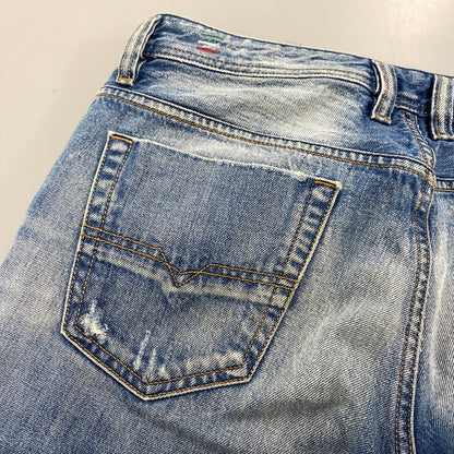 【中古品】【メンズ】 WASH 008A2 BUTTON FLY DAMAGE VIKER PANTS ボタン フライ ダメージ バイカー パンツ ボトムス 152-260319-yn-06-izu サイズ：32×32 カラー：インディゴ 万代Net店