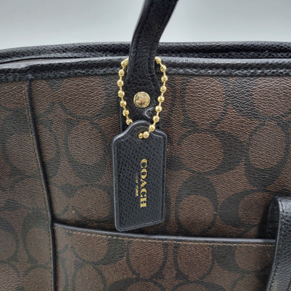 【中古品】【レディース】 COACH コーチ F54700 シグネチャー シティ ジップ トートバッグ カバン 180-260319-kh-12-izu カラー：ブラウン 万代Net店