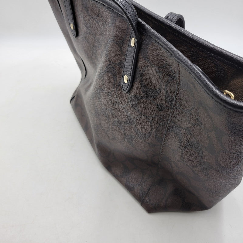 【中古品】【レディース】 COACH コーチ F54700 シグネチャー シティ ジップ トートバッグ カバン 180-260319-kh-12-izu カラー：ブラウン 万代Net店