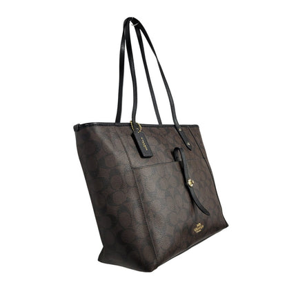 【中古品】【レディース】 COACH コーチ F54700 シグネチャー シティ ジップ トートバッグ カバン 180-260319-kh-12-izu カラー：ブラウン 万代Net店