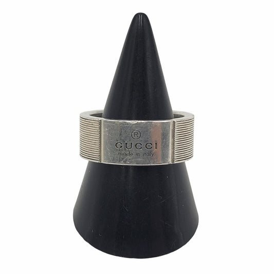 【中古品】【メンズ/レディース】 GUCCI グッチ AG925 LOGO RING ロゴ リング 指輪 182-260315-kh-03-izu サイズ：17 カラー：シルバー 万代Net店
