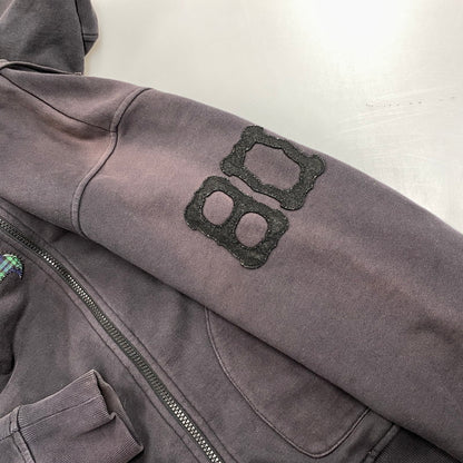 【現状渡し品】【メンズ】 OLD STUSSY AUTHENTIC オールド ステューシー オーセンティック ZIP UP HOODED SWEATSHIRT ジップアップ フーデッド スウェットシャツ パーカー 142-260315-as-03-izu サイズ：M カラー：ブラック系 万代Net店