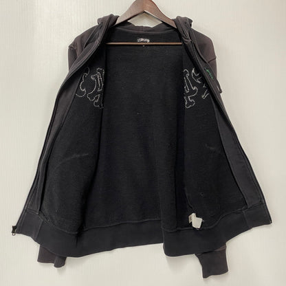 【現状渡し品】【メンズ】 OLD STUSSY AUTHENTIC オールド ステューシー オーセンティック ZIP UP HOODED SWEATSHIRT ジップアップ フーデッド スウェットシャツ パーカー 142-260315-as-03-izu サイズ：M カラー：ブラック系 万代Net店