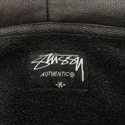 【現状渡し品】【メンズ】 OLD STUSSY AUTHENTIC オールド ステューシー オーセンティック ZIP UP HOODED SWEATSHIRT ジップアップ フーデッド スウェットシャツ パーカー 142-260315-as-03-izu サイズ：M カラー：ブラック系 万代Net店