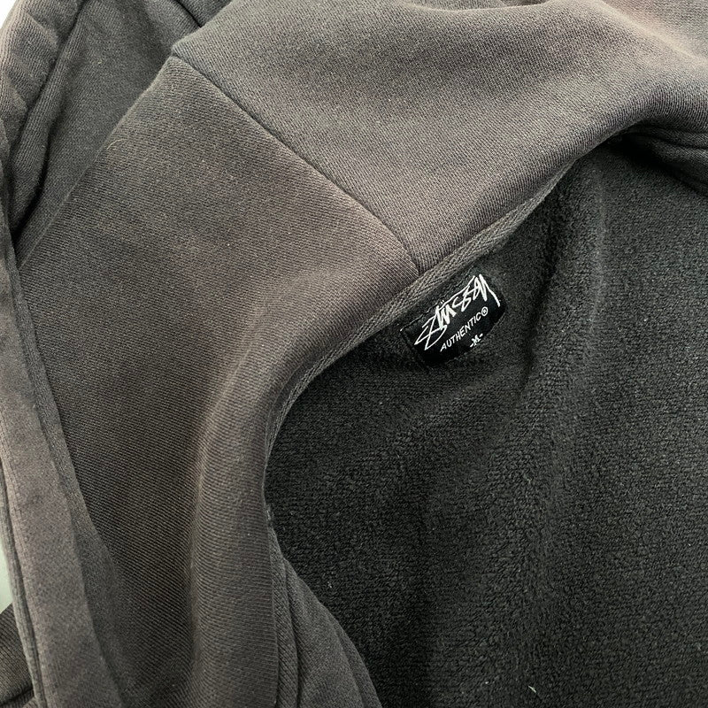 【現状渡し品】【メンズ】 OLD STUSSY AUTHENTIC オールド ステューシー オーセンティック ZIP UP HOODED SWEATSHIRT ジップアップ フーデッド スウェットシャツ パーカー 142-260315-as-03-izu サイズ：M カラー：ブラック系 万代Net店