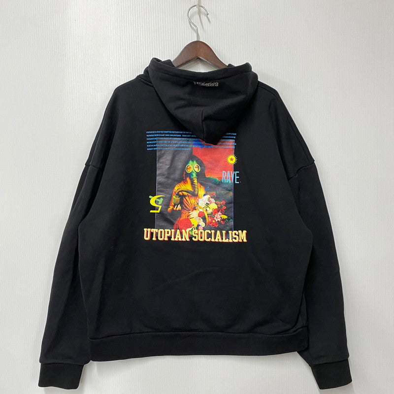 【中古品】【メンズ】 GENZAI ゲンザイ GZ1063 UTOPIAN HOODIE NO.2 ユートピア フーディー パーカー トップス 142-260319-yn-09-izu サイズ：L カラー：ブラック 万代Net店