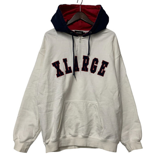 【中古品】【メンズ】 CONTRAST COLOR HALF ZIP HOODED SWEAT 101223012015 コントラストカラー ハーフジップ フーデッドスウェット パーカー 142-260319-as-18-izu サイズ：L カラー：ホワイト系 万代Net店