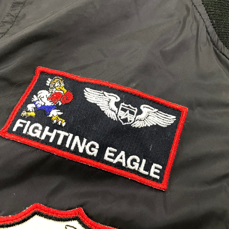 【中古品】【メンズ】 TA1224-101 FIGHTING EAGLE 58TH MA-1 FLIGHT JACKET ファインティング イーグル フライト ジャケット アウター 145-260316-kh-05-izu サイズ：M カラー：ブラック 万代Net店