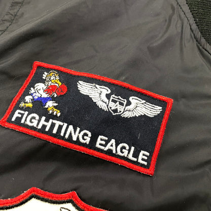 【中古品】【メンズ】 TA1224-101 FIGHTING EAGLE 58TH MA-1 FLIGHT JACKET ファインティング イーグル フライト ジャケット アウター 145-260316-kh-05-izu サイズ：M カラー：ブラック 万代Net店
