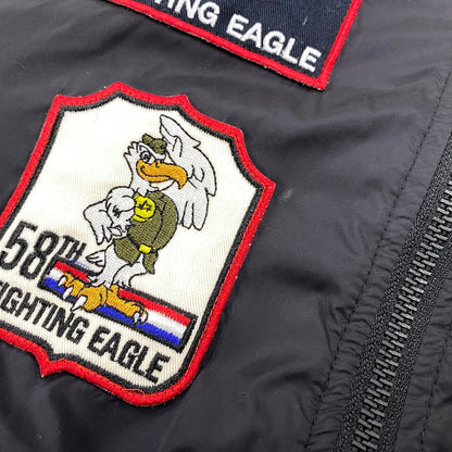 【中古品】【メンズ】 TA1224-101 FIGHTING EAGLE 58TH MA-1 FLIGHT JACKET ファインティング イーグル フライト ジャケット アウター 145-260316-kh-05-izu サイズ：M カラー：ブラック 万代Net店